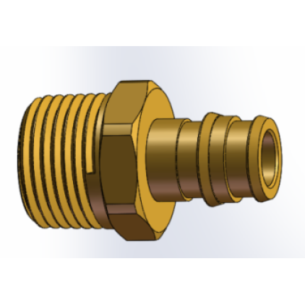 Varmego ® Kuplado MS Prelazna spojnica PEX  šireća navlaka radijalna sa krajem na navoj 20-3/4ˮSN/SDR [7,4][9][11]/180°/Todo&Patoma&Varmo/CW617N