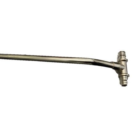 Varmego ® Kuplado Cu+ T priključak radijatora pokretna navlaka aksijalna 25-Ø15-20-L300mm-135°/SDR [7,4][9][11]/Todo/Bakarna cev H63 niklovana+prelaz CW617N