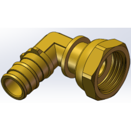 Varmego ® Kuplado MS Prelazna spojnica ugaona PEX  šireća navlaka radijalna sa krajem na navoj 16-1/2ˮG UN Holender/SDR [7,4][9][11]/90°/Todo&Patoma&Varmo/CW617N